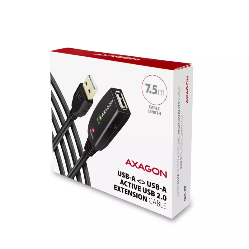 Prolunga USB Axagon ADR-207 7,5 m USB 2.0 nero