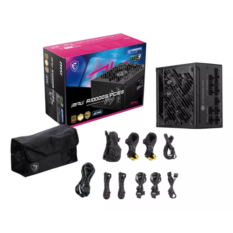 Alimentatore MSI MPG A1000GS PCIE5 1000 W 24-Pin ATX ATX nero