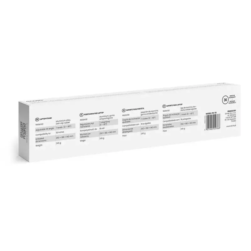 Supporto per laptop SAVIO PB-05 regolabile in altezza portatile — SAVIO PB-05