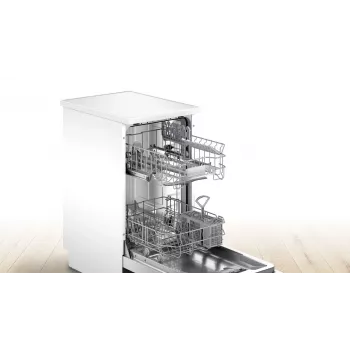 Lavastoviglie libera installazione Bosch SPS40E22EU, Slimline 45 cm, 9 coperti, 5 programmi, 48 dB, bianca