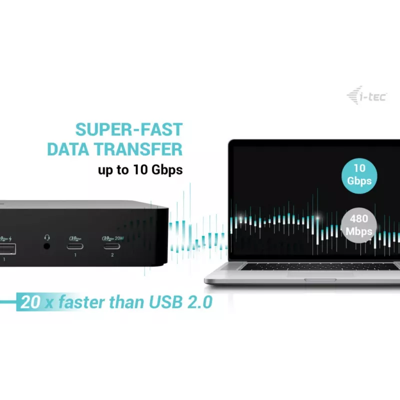 Docking station i-tec CAINTGDUAL4KDOCPD doppio display Power Delivery 100W