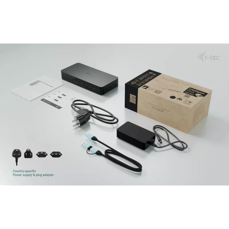 Docking station i-tec CAINTGDUAL4KDOCPD doppio display Power Delivery 100W