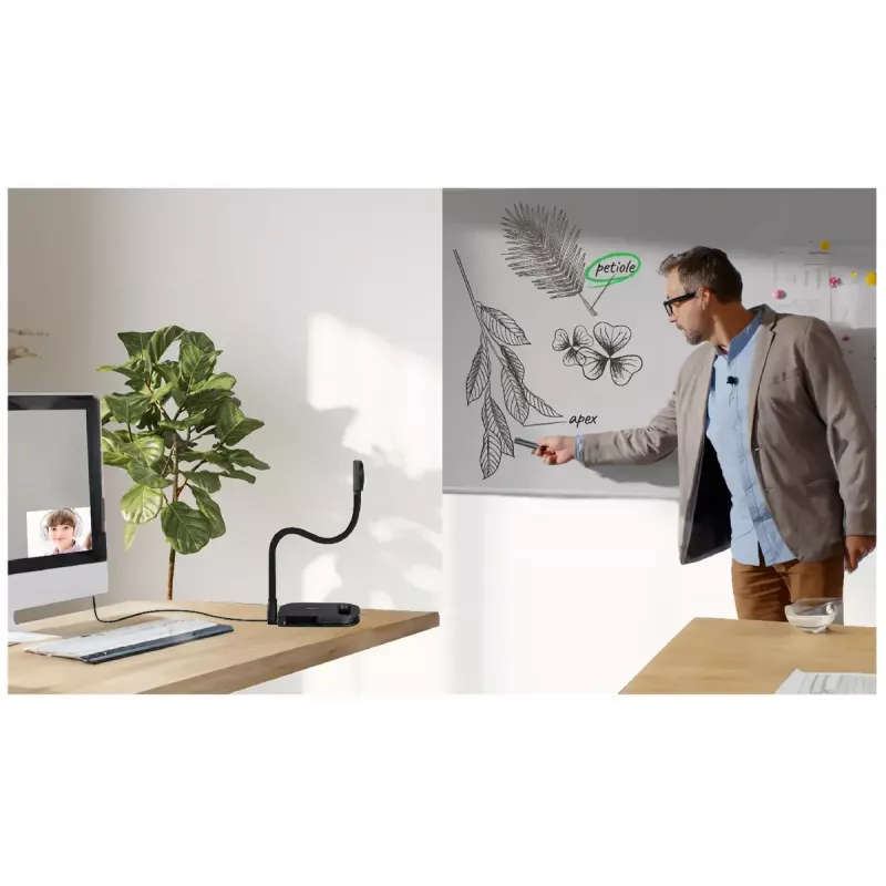 AVer AVerVision U50+ document camera, 8 MP CMOS, 1080p, 60 fps, zoom digitale 16x, USB 2.0, nera
