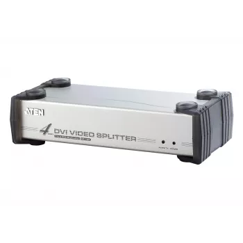 Splitter audio/video DVI ATEN 4 porte, DVI, 4x DVI-I, 1920 x 1200 pixel, nero, argento, metallo, Full HD