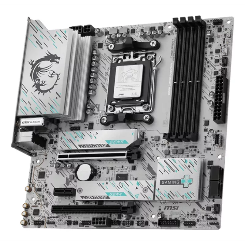 Scheda madre MSI B850M GAMING PLUS WIFI — AMD B850, socket AM5, micro ATX, DDR5, 4x DIMM, 3x M.2, Wi‑Fi 7, 5 Gb LAN