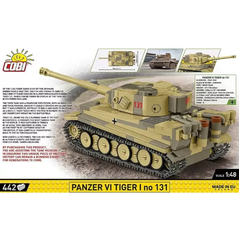 Set da costruzione Cobi Panzer VI Tiger I 442 pezzi modello COIB-2734