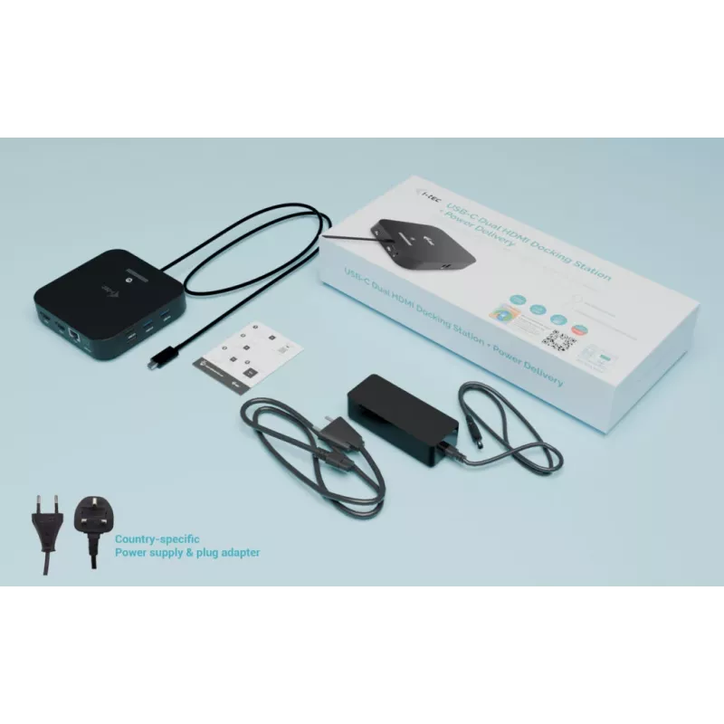 Adattatore USB-C Dual HDMI ITEC C31DUALHDMIDPD100 — dual HDMI 4K@60Hz, USB-C Power Delivery 100W