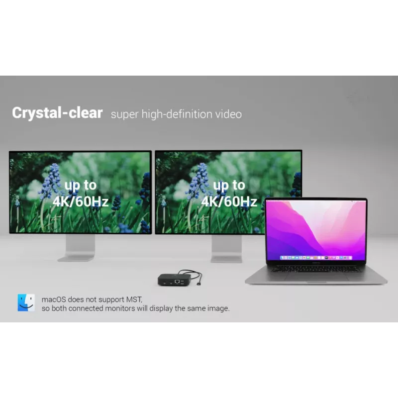 Adattatore USB-C Dual HDMI ITEC C31DUALHDMIDPD100 — dual HDMI 4K@60Hz, USB-C Power Delivery 100W