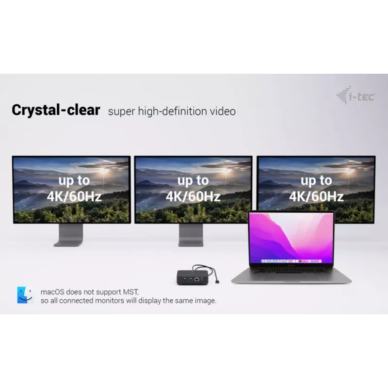 Adattatore USB-C DisplayPort a Dual HDMI ITEC C31TRIPLEVIDEODPPRO 4K 60Hz, 100W Power Delivery