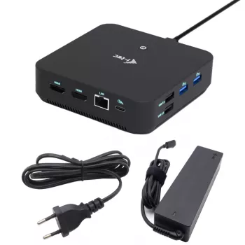 Docking station i-tec USB-C DP Dual HDMI con Power Delivery 100 W + caricabatterie universale 100 W