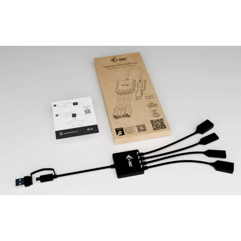 HUB a cavo USB-C/USB-A i-tec 4 porte (2x USB-C, 2x USB-A)