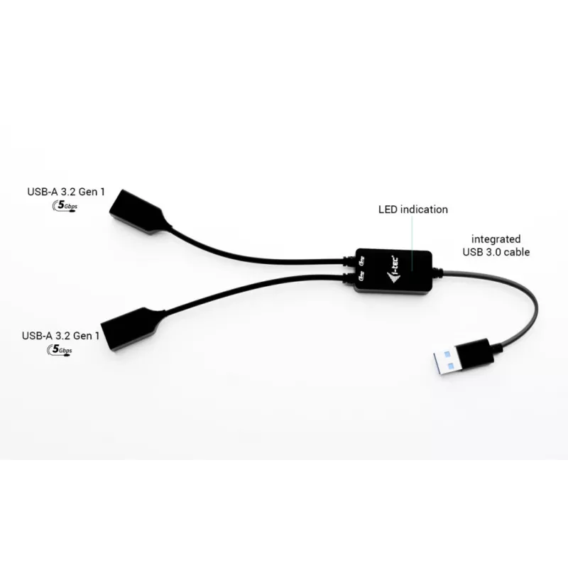 Hub USB-A ITEC U3CBLHUB2A — 2 porte, USB 3.0 fino a 5 Gbit/s