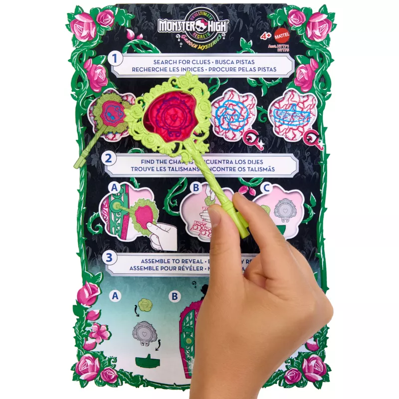 Set di gioco Monster High Skulltimate Secrets Garden Mysteries, bambola Venus McFlytrap con oltre 19 sorprese