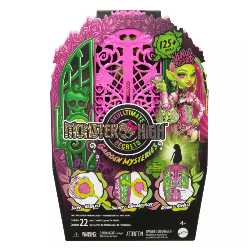Set di gioco Monster High Skulltimate Secrets Garden Mysteries, bambola Venus McFlytrap con oltre 19 sorprese