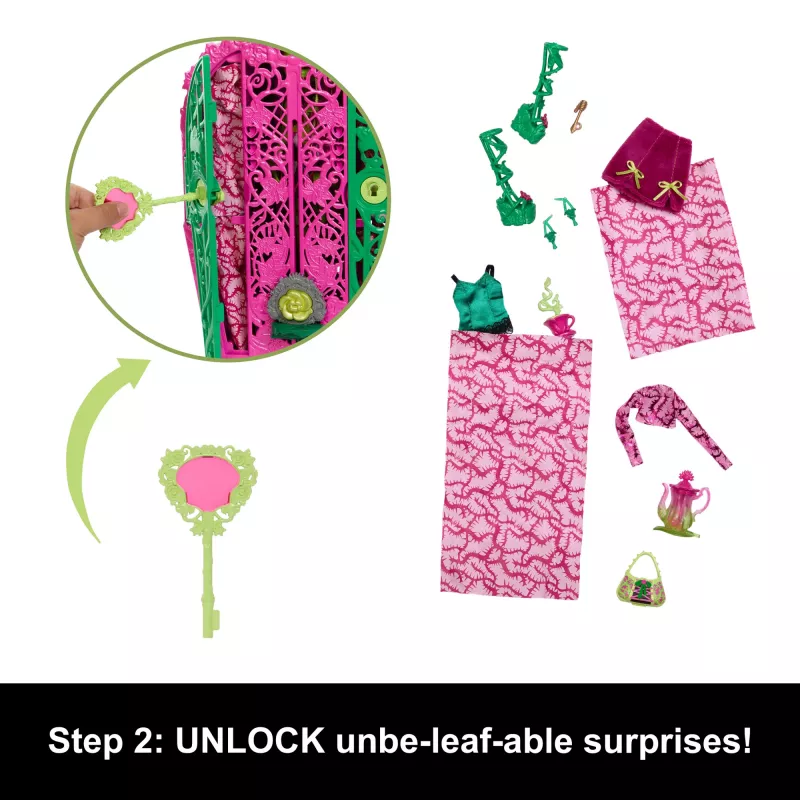 Set di gioco Monster High Skulltimate Secrets Garden Mysteries, bambola Venus McFlytrap con oltre 19 sorprese