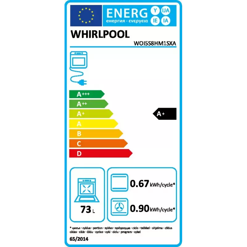 Whirlpool WOI5S8HM1SXA 73 L nero, acciaio inox