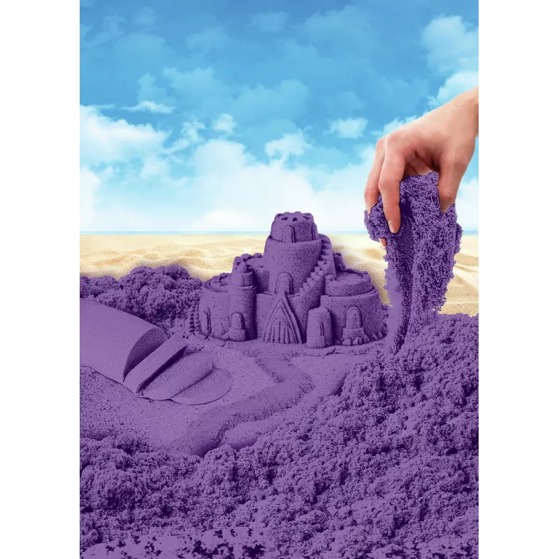 Kinetic Sand, 2 libbre di sabbia da gioco viola, giocattoli sensoriali modellabili per bambini, sacchetto richiudibile (la confezione può variare), dai 3 anni