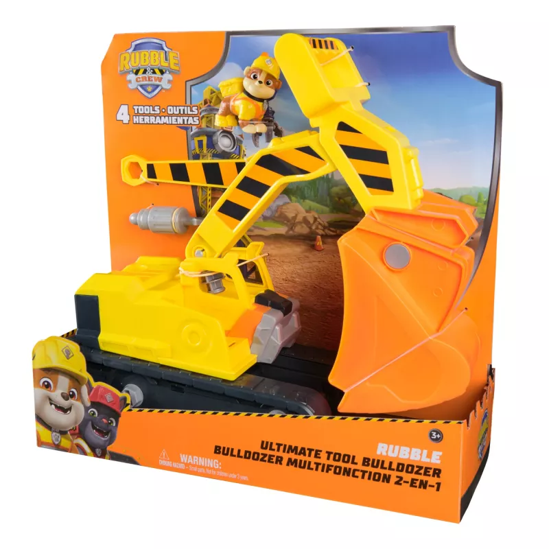 Rubble & Crew bulldozer con attrezzi ultimate di Rubble, camion giocattolo con action figure, giocattolo per bambini e bambine PAW Patrol dai 3 anni
