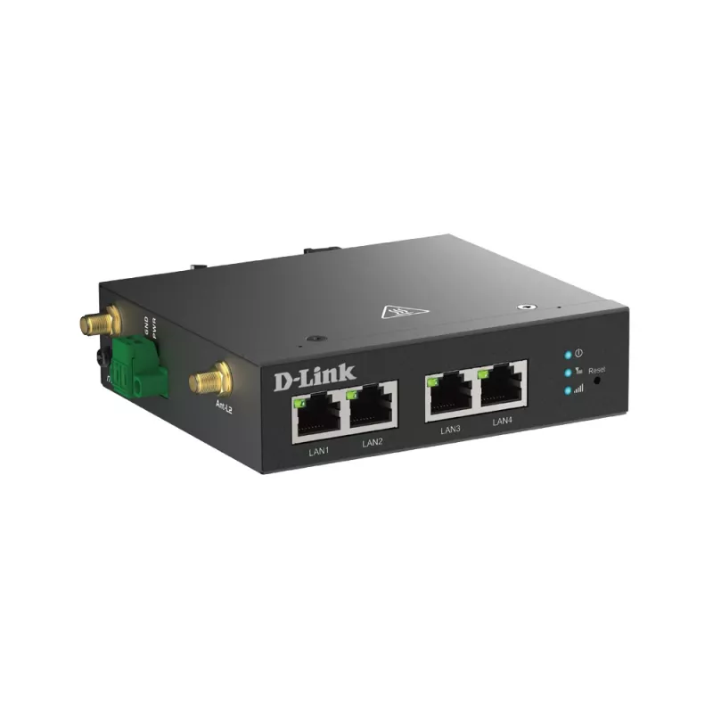 Router mobile D-Link DWM-314-T 4G LTE VPN nero per montaggio su guida DIN