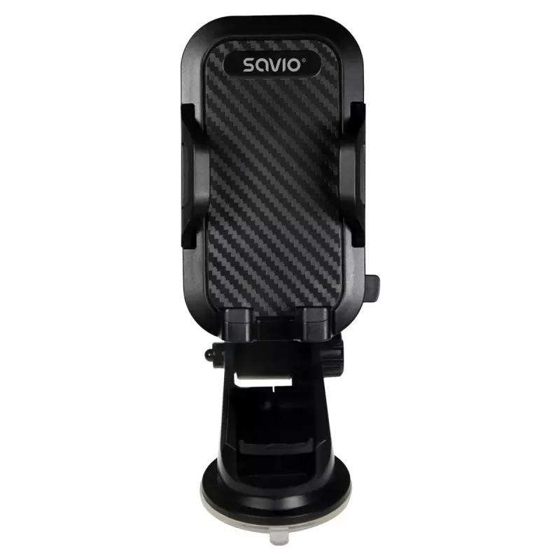 Savio CH-04 supporto telefono per auto, montaggio su parabrezza/cruscotto, nero