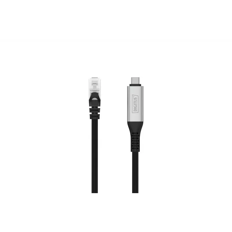 DIGITUS USB-C 3.2 Gen1 - cavo Ethernet RJ45 - CAT6a S/FTP nero - 2m