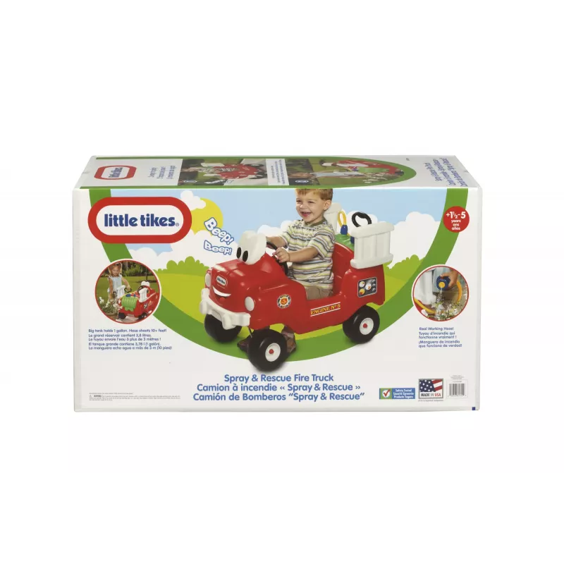 Little Tikes Spray & Rescue auto dei vigili del fuoco, 1,5 anno/i, 4 ruote, plastica, nero, rosso, bianco