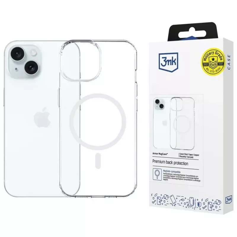Custodia protettiva 3MK Armor MagCase per Apple iPhone 15 – design robusto, compatibilità magnetica