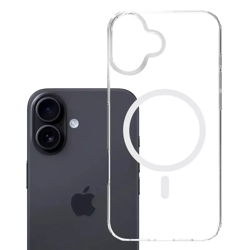 Cover custodia per cellulare 3MK Armor MagCase per iPhone 16, 6,1 pollici (15,5 cm), trasparente, PC+TPU