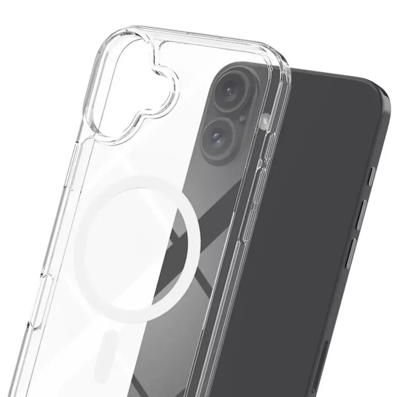 Cover custodia per cellulare 3MK Armor MagCase per iPhone 16, 6,1 pollici (15,5 cm), trasparente, PC+TPU