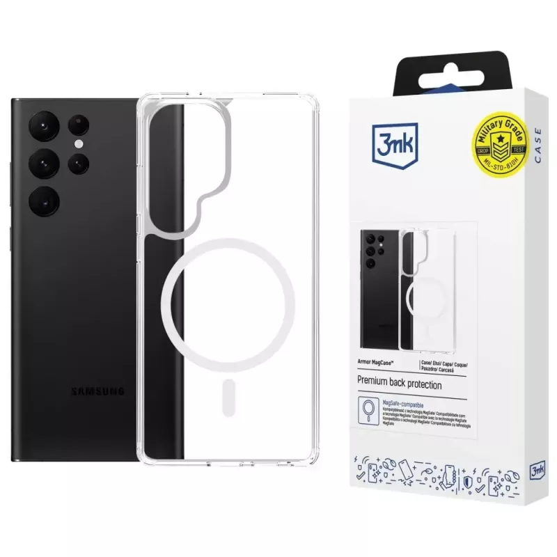 Custodia protettiva 3MK Armor MagCase per Samsung Galaxy S24 Ultra – robusta, leggera, compatibile magneticamente