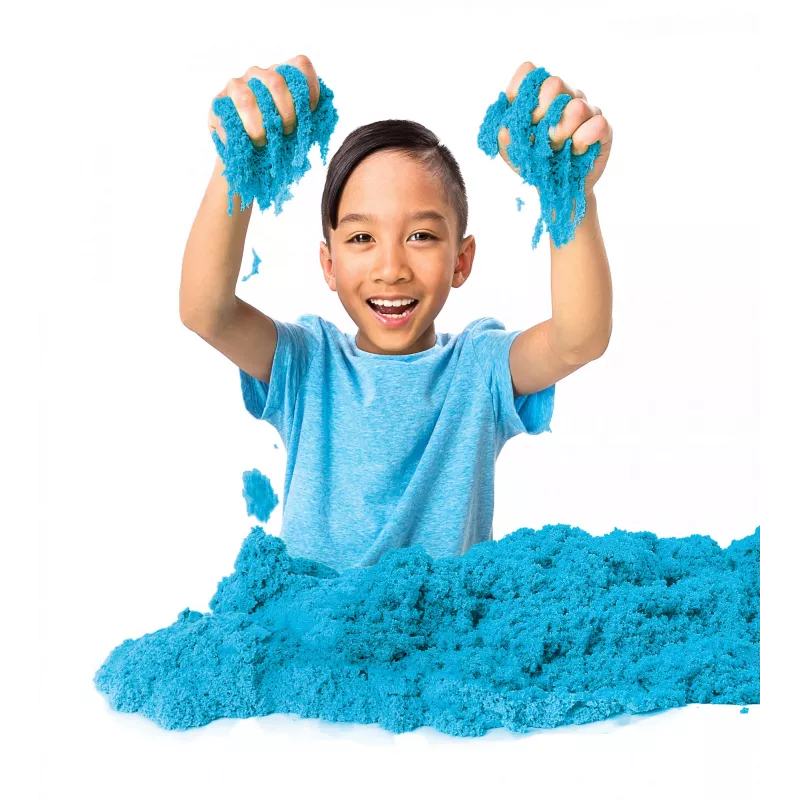 Kinetic Sand, 2 libbre di sabbia da gioco blu, giocattoli sensoriali modellabili per bambini, sacchetto richiudibile (la confezione può variare), per bambini dai 3 anni in su