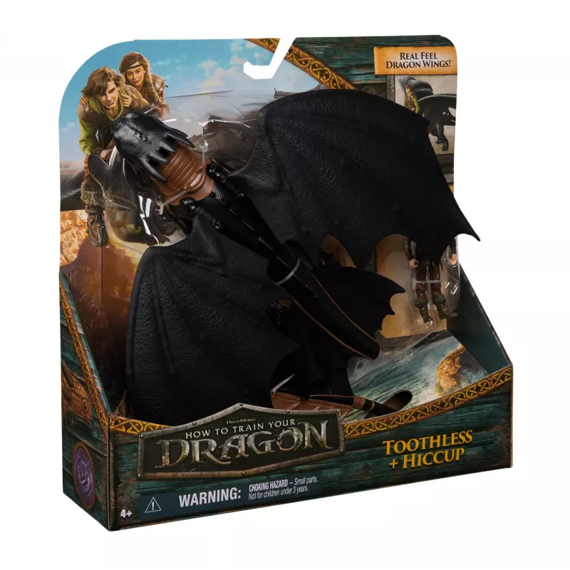 DreamWorks Dragons, Dragon Trainer, Sdentato e Hiccup, action figure duo vichingo, giocattolo per bambini dai 4 anni in su