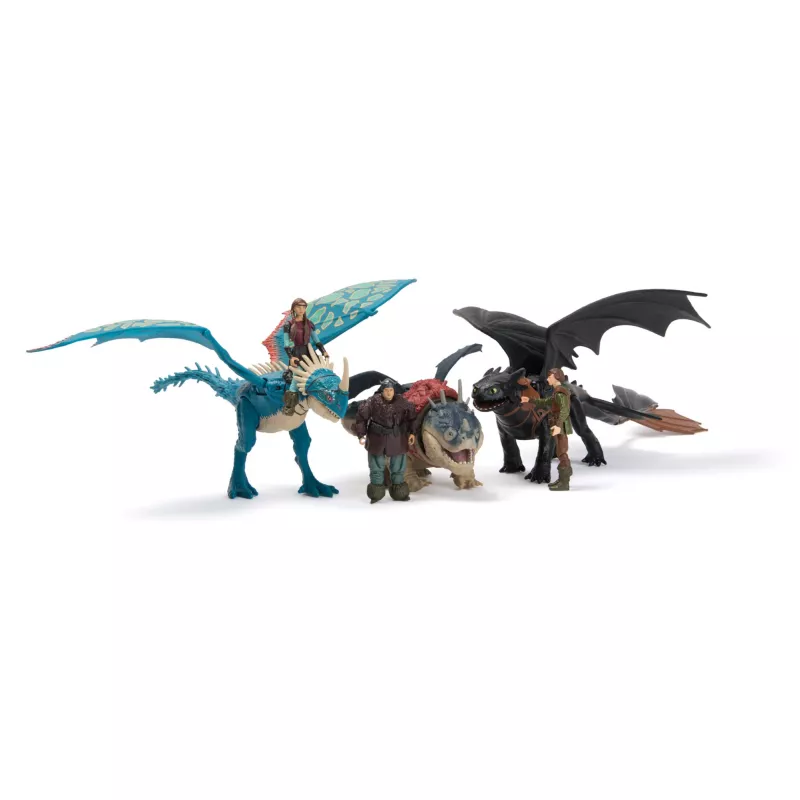 DreamWorks Dragons, Dragon Trainer, Sdentato e Hiccup, action figure duo vichingo, giocattolo per bambini dai 4 anni in su