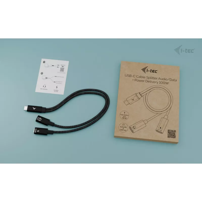 Splitter per cavo USB-C i-tec audio/dati + Power Delivery 100 W