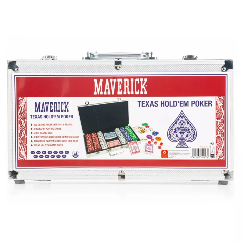 Set da poker Cartamundi Maverick — gettoni in plastica 11,5 g, valigetta 385×240×65 mm