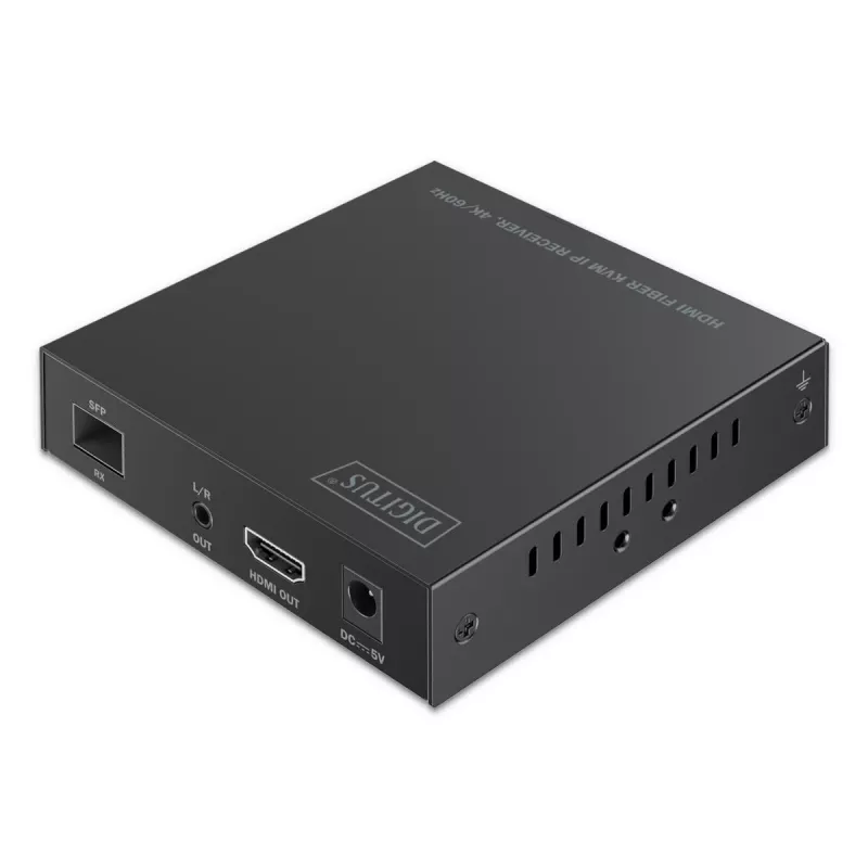 DIGITUS DS-55348 Kit extender KVM IP HDMI in fibra, 4K/60 Hz, 40 km/300 m, IP 1G, nero