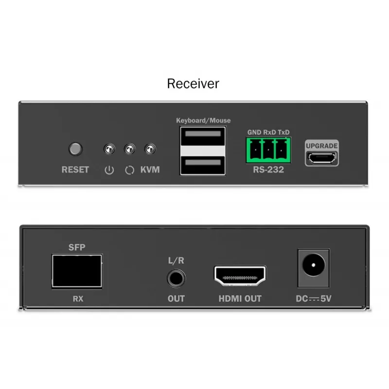 DIGITUS DS-55348 Kit extender KVM IP HDMI in fibra, 4K/60 Hz, 40 km/300 m, IP 1G, nero