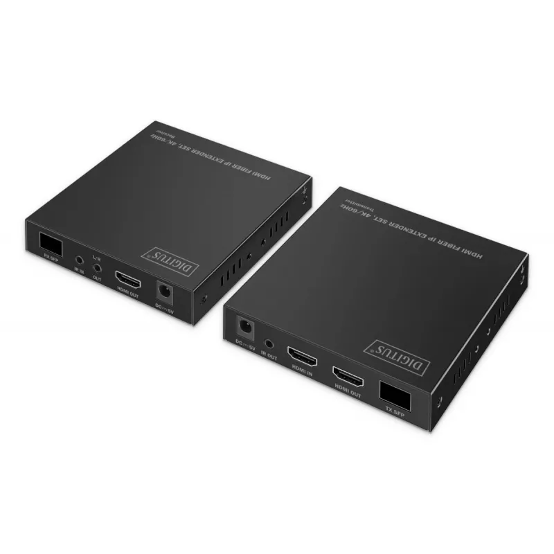 DIGITUS HDMI Fiber Extender Set - 4K/60Hz, 40 km/300m nero