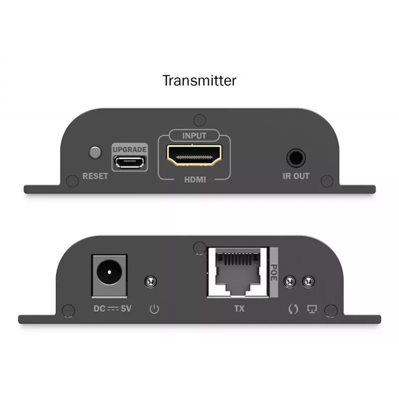 DIGITUS HDMI IP Extender Set - 4K/60Hz 120/200 m, PoE, uno-a-molti, CAT, nero