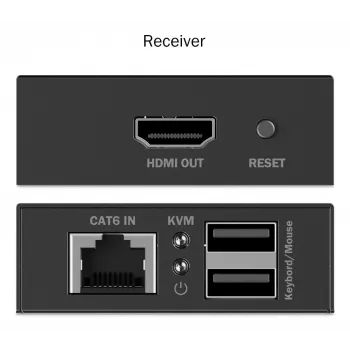 DIGITUS HDMI KVM Extender Set – 4K/30Hz 40/70m PoC CAT nero
