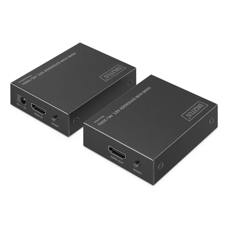 DIGITUS HDMI KVM Extender Set – 4K/30Hz 40/70m PoC CAT nero