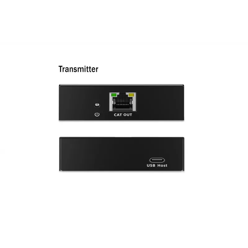 USB 3.2 Gen1 CAT-Extender di DIGITUS DA-73121 — 5 Gbit/s, 4 porte (3× USB-A, 1× USB-C), 100 m, alimentazione DC