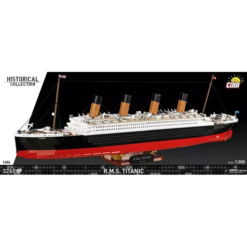 Set da costruzione Cobi R.M.S. Titanic modello, 3.260 mattoncini in plastica (COBI-1686)