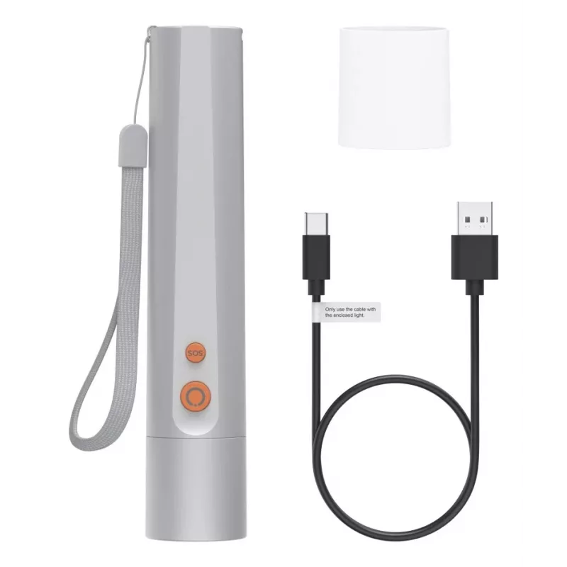 Torcia portatile Hama FL350-C argento LED 3W USB ricaricabile
