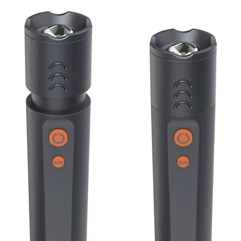 Torcia LED HAMA FLX350 alluminio antiurto, 4 modalità con SOS, compatta maneggevole