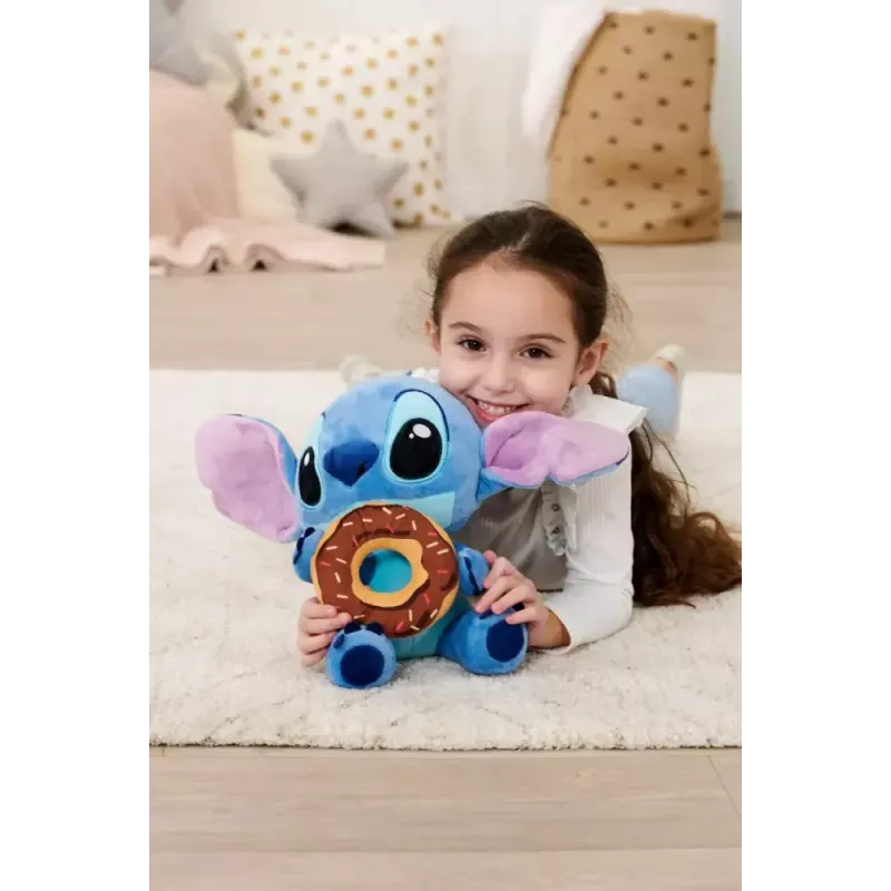Peluche SIMBA Mascotte Stitch con ciambella 25 cm figura in peluche