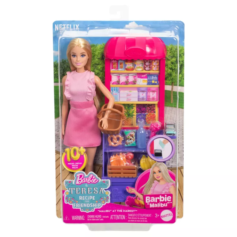 Barbie e Teresa Ricetta per l'amicizia Malibu al mercato bambola e set di gioco con 11 accessori