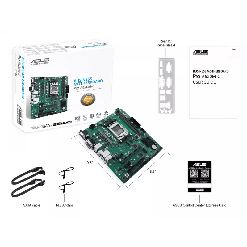 Scheda madre ASUS PRO A620M-C-CSM AMD A620 Socket AM5 micro ATX