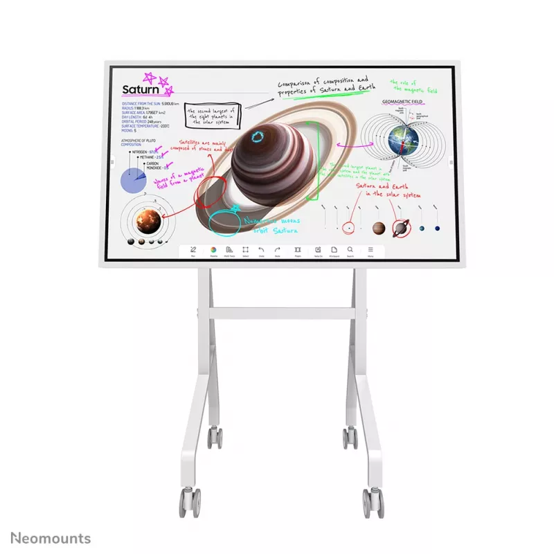 Carrello Neomounts FL50-515WH1 Samsung Flip per display 55–65 pollici, girevole, regolabile in altezza, bianco