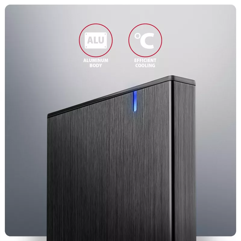 Axagon EE25-XA6C box esterno compatto in alluminio USB-C 5 Gbit/s – SATA 6G per SSD/HDD da 2,5